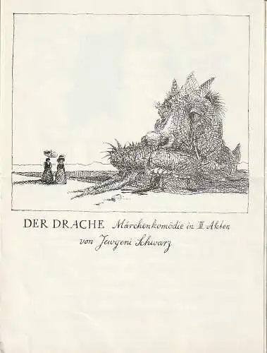 Deutsches Theater Staatstheater der DDR, Karl-Heinz Müller, Martin Linzer: Programmheft Jewgeni Schwarz DER DRACHE. 