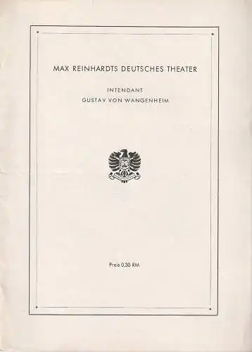 Max Reinhardts Deutsches Theater, Gustav von Wangenheim: Programmheft Friedrich von Schiller KABALE UND LIEBE Premiere 7. August 1946. 