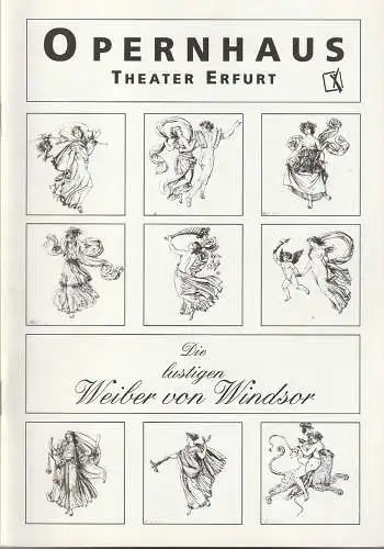 Theater Erfurt Opernhaus, Dietrich Taube, Ute Unger: Programmheft Otto Nicolai DIE LUSTIGEN WEIBER VON WINDSOR Premiere 9. März 1996 Premiere 1995 / 96 Nr. 5. 