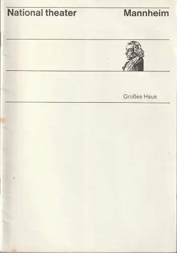 Nationaltheater Mannheim, Ernst Dietz, Peter Mertz, Hedda Kage: Programmheft Giuseppe Verdi SIMON BOCCANEGRA 7. November 1970 Spielzeit 1970 / 71. 