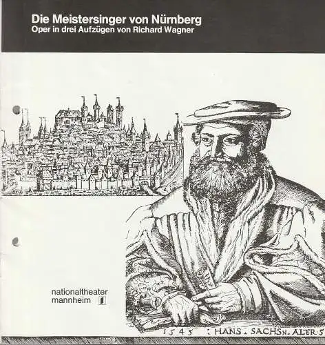 Nationaltheater Mannheim, Arnold Petersen: Programmheft Richard Wagner DIE MEISTERSINGER VON NÜRNBERG Spielzeit 1976 / 77. 