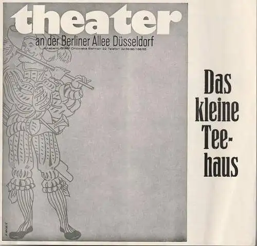 Theater an der Berliner Allee Düsseldorf, Gräfin Orlowska: Programmheft John Patrick DAS KLEINE TEEHAUS Spielzeit 1969 / 70. 