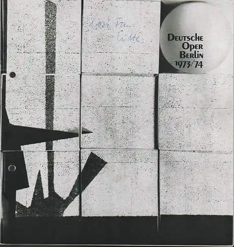 Deutsche Oper Berlin, Egon Seefehlner, Claus H. Henneberg, Heinz Balthes: Programmheft Wolfgang Amadeus Mozart COSI FAN TUTTE 29. Dezember 1973 Spielzeit 1973 / 74 Heft 4. 