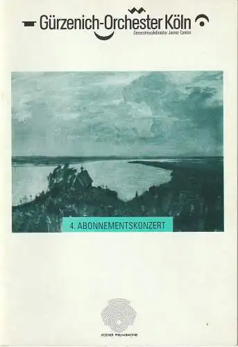 Gürzenich-Orchester Köln, James Conlon, Claus H. Henneberg: Programmheft 4. ABONNEMENTSKONZERT 10. November 1991. 