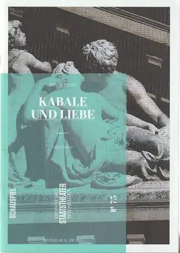 Hessisches Staatstheater Wiesbaden Schauspiel, Uwe Eric Laufenberg, formdusche, Anika Bardos: Programmheft Friedrich Schiller KABALE UND LIEBE Premiere 16. Juni 2019 Spielzeit 2018 / 2019 Heft 73. 