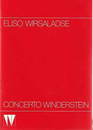 CONCERTO WINDERSTEIN: Programmheft ELISO WIRSALADSE 2. Februar 1987 Herkulessaal der Residenz. 