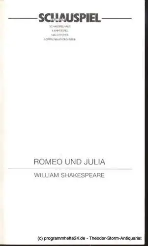 Schauspiel Frankfurt, Eschberg Peter, Bien Henrik: Programmheft Romeo und Julia von William Shakespeare. 23.9.1998 Spielzeit 1998/99 (18). 