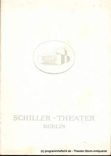 Schiller-Theater Berlin, Barlog Boleslaw, Beßler Albert: Programmheft Dona Diana. Lustspiel von Don Augustin Moreto 1960/61 Heft 95 (18). 