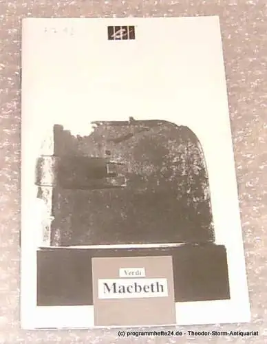 Städtische Theater Chemnitz, Leimer Volkmar: Programmheft William Shakespeare Macbeth. Premiere am 2. Juli 1993 (18). 
