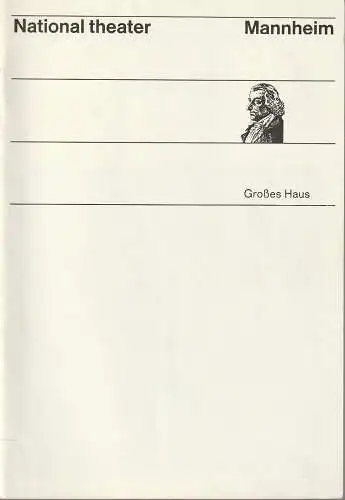 Nationaltheater Mannheim, Ernst Dietz, Peter Mertz, Hedda Kage: Programmheft Ludwig van Beethoven FIDELIO 8. März 1970 Spielzeit 1969 / 70 (18). 