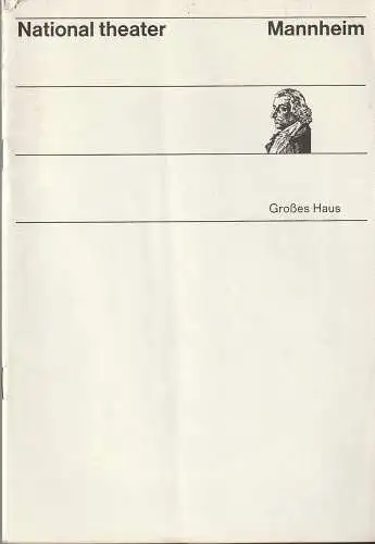 Nationaltheater Mannheim, Ernst Dietz, Peter Mertz, Hedda Kage: Programmheft Richard Strauss DER ROSENKAVALIER 4. Mai 1969 Spielzeit 1968 / 69 (18). 