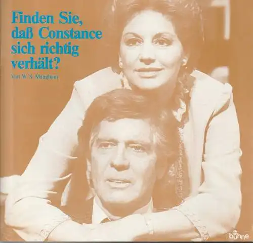 Bühne 64, Jürg Medicus: Programmheft W. S. Maugham FINDEN SIE, Daß CONSTANCE SICH RICHTIG VERHÄLT ? (18). 