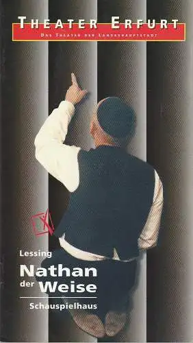 Theater Erfurt, Dietrich Taube, Klaus Gronau: Programmheft Gotthold Ephraim Lessing NATHAN DER WEISE Premiere 26. Oktober 1996 Spielzeit 1996 / 97 (18). 