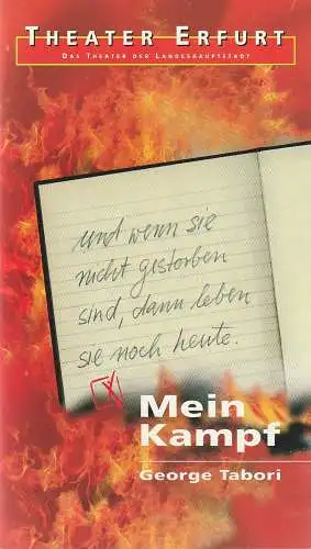 Theater Erfurt, Dietrich Taube, Klaus Gronau: Programmheft George Tabori MEIN KAMPF Premiere 25. April 1998 Spielzeit 1997 / 98 (18). 