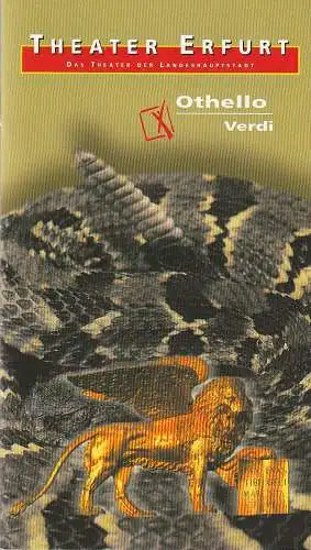 Theater Erfurt, Dietrich Taube, Ute Unger: Programmheft Giuseppe Verdi OTHELLO Premiere 24. März 2001 Spielzeit 2000 / 2001 (18). 