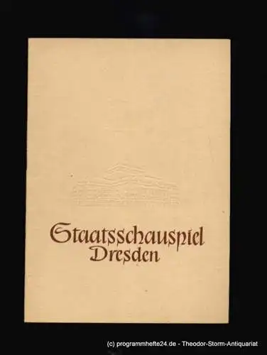 Staatsschauspiel Dresden, Pietzsch Hans: Programmheft William Shakesspeare Hamlet Spielzeit 1957 / 58 Heft 3 (18). 