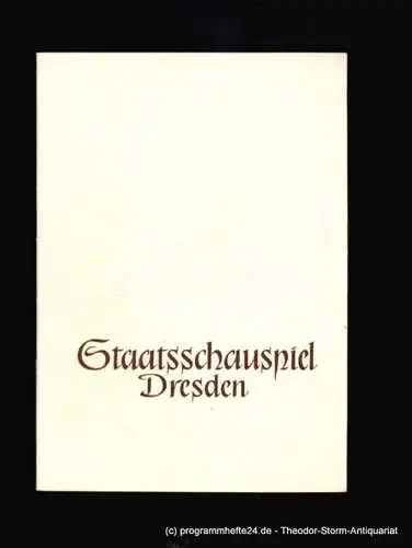 Staatsschauspiel Dresden, Pietzsch Heinz: Programmheft Gerhart Hauptmann Fuhrmann Henschel Spielzeit 1956 / 57 (18). 