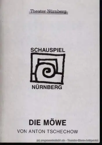 Städtische Bühnen Nürnberg, Schauspiel Nürnberg, Holger Berg, Faustmann Hartmut: Programmheft  Anton Tschechow Die Möwe Premiere 26. April 1997  Schauspielhaus Spielzeit 1996/97 Heft 29 (18). 