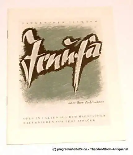 Landesoper Sachsen: Programmheft Leos Janacek Jenufa - oder Die Ziehtochter 1951 (18). 