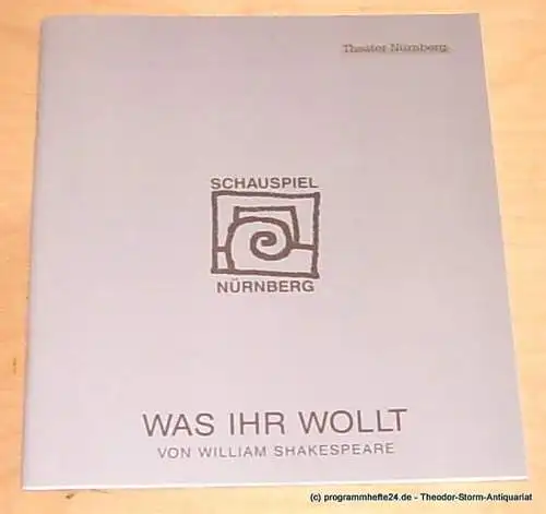 Städtische Bühnen Nürnberg, Lew Bogdan, Holger Berg, Eilert Georgia: Programmheft Was Ihr wollt von William Shakespeare im Schauspielhaus am 4. März 1995. Spielzeit 1994 / 95 Heft 6 (18). 