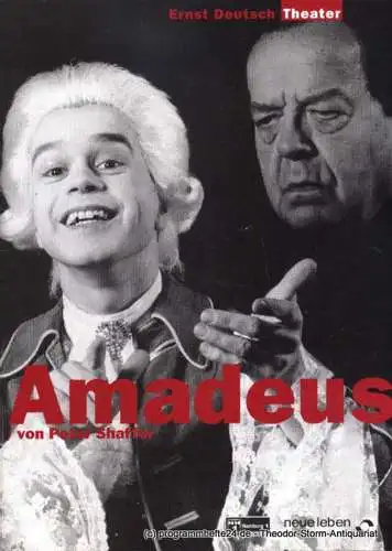 Ernst Deutsch Theater, Isabella Vertes-Schütter, Wolfgang Borchert: Programmheft Amadeus von Peter Shaffer. Premiere 26. Februar 1998. Spielzeit 1997 / 1998 (18). 