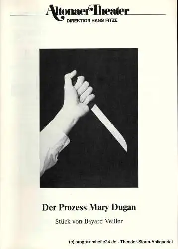 Altonaer Theater, Hans Fitze, Thomas Müller: Programmheft Der Prozeß Mary Dugan. Ein Stück von Bayard Veiller. Programmheft 3 Spielzeit 1990 / 91 (18). 