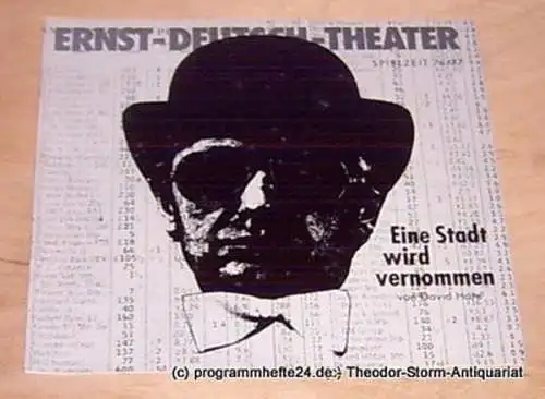 Ernst-Deutsch-Theater, Friedrich Schütter, Wolfgang Borchert: Programmheft Eine Stadt wird vernommen. ( Knuckle ). Psycho-Thriller von David Hare. Premiere 13. Januar 1977. Spielzeit 1976 / 77 (18). 
