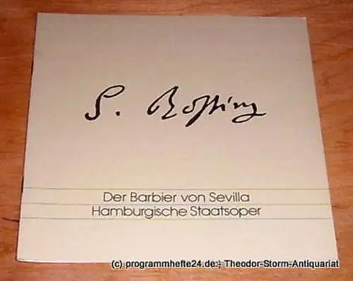 Hamburgische Staatsoper, Peter Ruzicka: Programmheft Der Barbier von Sevilla. Komische Oper von Cesare Sterbini. Montag 19. September 1994 (18). 