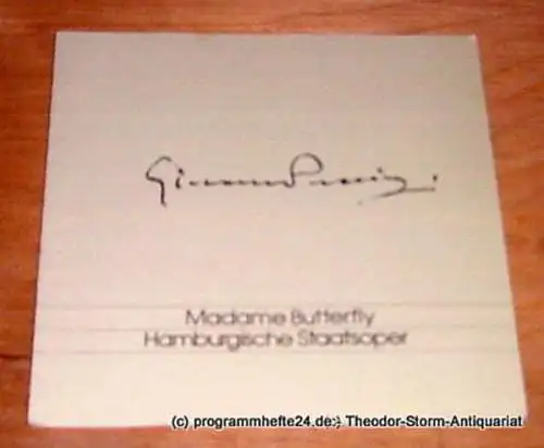 Hamburgische Staatsoper: Programmheft Madame Butterfly. Oper von Giacomo Puccini. Freitag 5. April 1991 (18). 