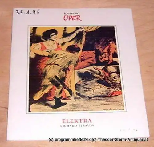 Hamburgische Staatsoper, Annedore Cordes: Programmheft zur Neueinstudierung Elektra an der Hamburgischen Staatsoper (18). 