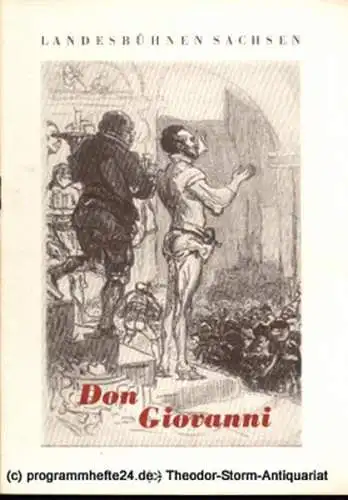 Landesbühnen Sachsen, Intendant Herbert Krauß, Leo Berg: Programmheft Der bestrafte Wüstling oder Der Herr Giovanni. Heiteres Drama von Lorenzo da Ponte. Spielzeit 1956 / 57 Landesoper Heft 3 (18). 