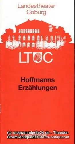 Landestheater Coburg, Ernö Weil, Annette Zühlke: Programmheft Hoffmanns Erzählungen. Phantastische Oper nach Jules Barbier und Michel Carre. Premiere 2. Juni 1995. Programmhefte des Landestheaters Coburg Spielzeit 1994 / 95 Heft 17 (18). 