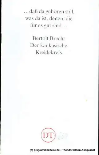 Deutsches Theater Göttingen, Heinz Engels: Programmheft Der kaukasische Kreidekreis von Bertolt Brecht. Premiere 19. Februar 1994. Spielzeit 1993 / 94 Heft 638 (18). 