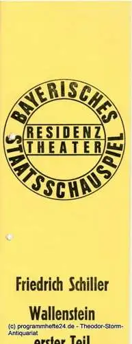 Bayerisches Staatsschauspiel, Kurt Meisel, Jörg-Dieter Haas: Programmheft Wallenstein. Erster Teil. Von Friedrich Schiller. Premiere 2. Juli 1972 Residenz Theater (18). 