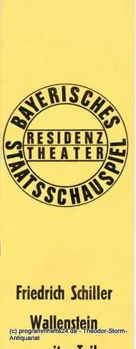 Bayerisches Staatsschauspiel, Kurt Meisel, Jörg-Dieter Haas: Programmheft Wallenstein. Zweiter Teil. Von Friedrich Schiller. Premiere 3. Juli 1972 Residenz Theater (18). 