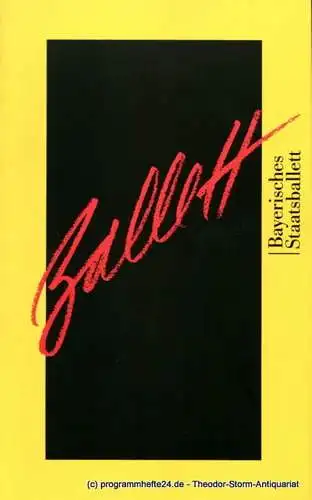 Bayerisches Staatsballett, Ivan Liska: Programmheft Concerto Barocco - Sarkasmen - Die vier Temperamente - Fearful Symmetries. Premiere 4. Mai 1999. Prinzregententheater (18). 
