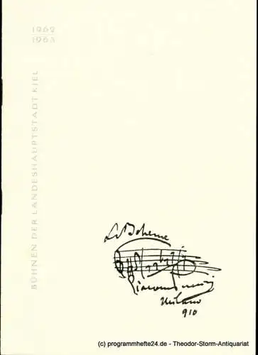Bühnen der Landeshauptstadt Kiel, Hans-Georg Rudolph, Christof Bitter: Programmheft La Boheme. Kieler Programmhefte 1962 / 63 (18). 