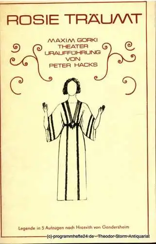 Maxim Gorki Theater, Albert Hetterle, Martin Kreutzberg, Werner Knispel, Ralf Winkler: Programmheft der Uraufführung von Rosie träumt von Peter Hacks am 19. und 20. Dezember 1975 (18). 