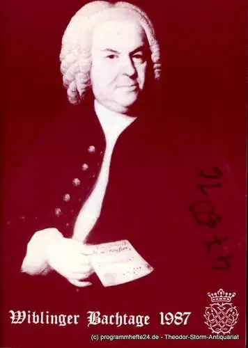 Förderverein Wiblinger Kantorei e. V., Albrecht Schmid, Sigrun Pannekamp, Dietmar Pannekamp, Jürgen Krauss: Programmheft Wiblinger Bachtage 1987 (18). 