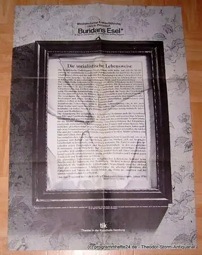 Thalia Theater Hamburg, Theater in der Kunsthalle tik, Boy Gobert, Holger Matthies: Programmheft Westdeutsche Erstaufführung Buridans Esel von Ulrich Plenzdorf. Spielzeit 1975 / 76 (18). 