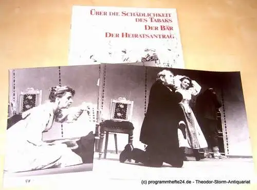 Bühne 64 Zürich: Programmheft Über die Schädlichkeit des Tabaks - Der Bär - Der Heiratsantrag. Drei komische Tragödien von Anton Tschechow. Spielzeit 1991 / 92. Mit 2 original Szenenfotos (18). 