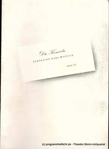 Die Komödie. Direktion Hans Wölffer: Programmheft Ein Mann für Jenny ( the Reluctante Debutante ). Lustspiel von William Douglas Home (18). 