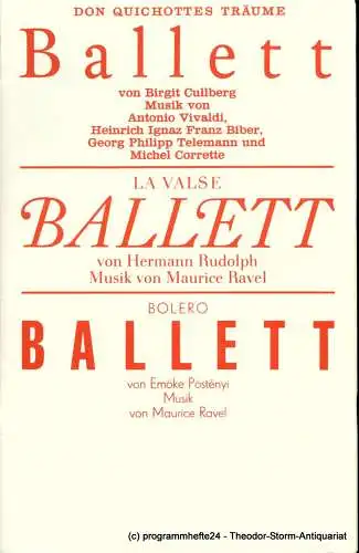 Staatsoper Dresden, Semperoper, Wolfgang Pieschel, Ekkehard Walter: Programmheft Don Quichottes Träume - La Valse - Bolero. Premieren am 22. und 25. März 1990. Spielzeit 1990 / 91 (18). 