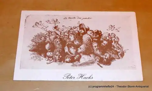 Staatsschauspiel Dresden, Gerhard Wolfram, Ute Baum, Ekkehard Walter: Programmheft Das Jahrmarktsfest zu Plundersweilern von Peter Hacks nach J. W. von Goethe (18). 