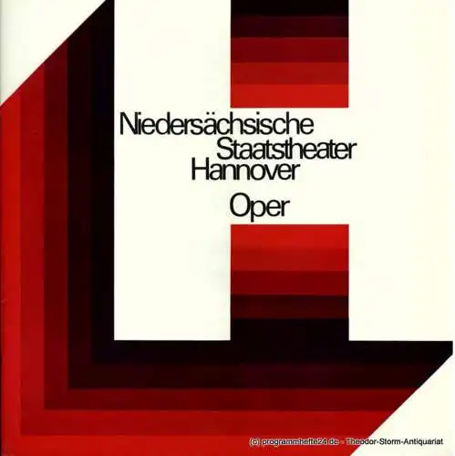 Niedersächsische Staatstheater Hannover, Opernhaus, Günter Roth, Raffael Nedomansky: Programmheft Arabella. Lyrische Komödie von Hugo von Hofmannsthal. Mittwoch 14. September 1977 (18). 