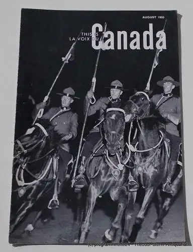 Canadian Broadcasting Corporation: Programmheft This is Canada. La Voix du Canada AUGUST 1950 (18). 