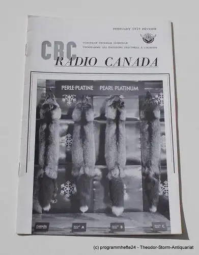 Canadian Broadcasting Corporation: Programmheft CBC European Program Schedule RADIO CANADA FEBRUARY 1954 (18). 