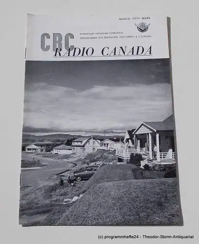 Canadian Broadcasting Corporation: Programmheft CBC European Program Schedule RADIO CANADA MARCH 1954 (18). 