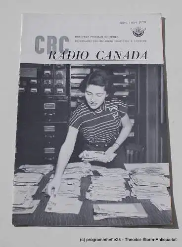 Canadian Broadcasting Corporation: Programmheft CBC European Program Schedule RADIO CANADA JUNE 1954 (18). 