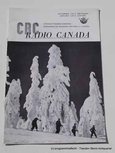 Canadian Broadcasting Corporation: Programmheft CBC European Program Schedule RADIO CANADA DECEMBER 1954 JANUARY 1955 (18). 